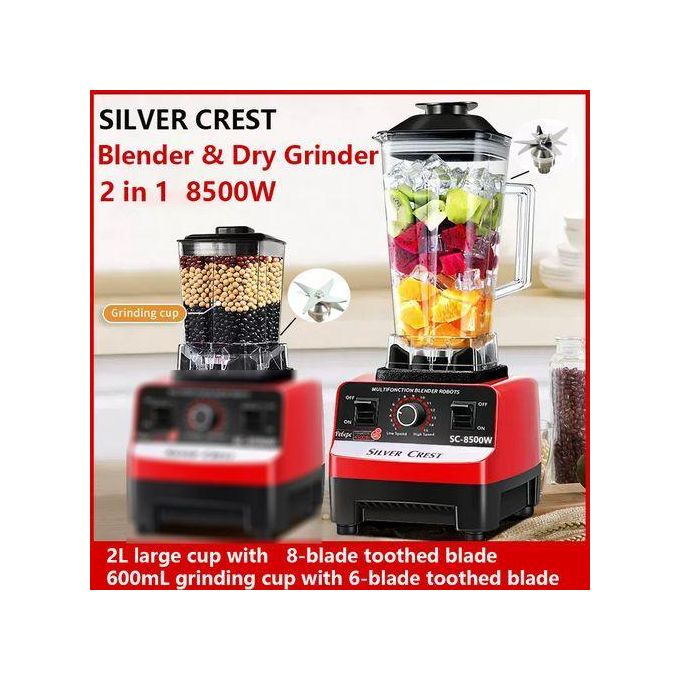 SILVER CREST 2L Industrial 8500W 9525 Motor Dry Grinder Blender With 2 Jar